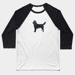 Husky Black Silhouette Art Baseball T-Shirt